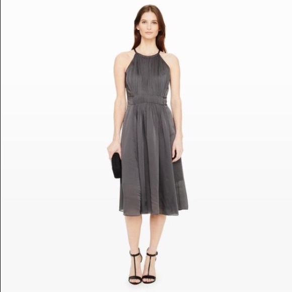 Club Monaco Dauphine Silk Dress in Graphite - Picture 1 of 8